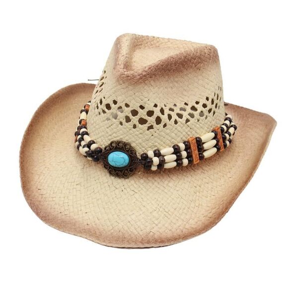 1411 Western Straw Cowboy Hat For Men And Women Beach Sun Hat Jazz Cap Outdoor main image 3